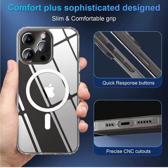 iPhone 14 Pro Case Clear Compatible with MagSafe - Picture 5 of 9